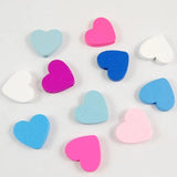50Pcs Heart-shaped Wooden Beads Kids DIY Bead Jewelry Toy Accessories