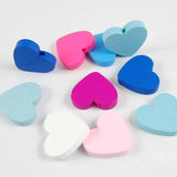 50Pcs Heart-shaped Wooden Beads Kids DIY Bead Jewelry Toy Accessories