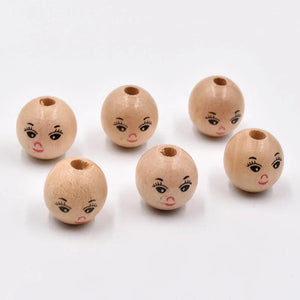 Smiley Wooden Beads for Bracelet Making DIY Crafts