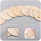 5Pcs Wooden Milestone Card Teether Newborn Props DIY Craft Accessories