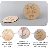 5Pcs Wooden Milestone Card Teether Newborn Props DIY Craft Accessories