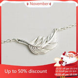 925 Sterling Silver Feather Necklaces & Pendants For Women