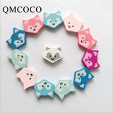50Pcs Little Fox Wooden Beads DIY Beaded Material Jewelry Baby Toys