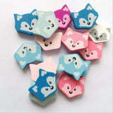 50Pcs Little Fox Wooden Beads DIY Beaded Material Jewelry Baby Toys