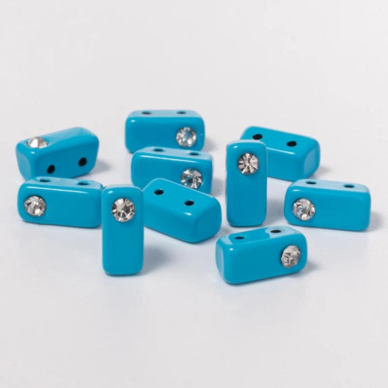 30pcs Colorful Inlaid Diamond Enamel Beads for Bracelets Making