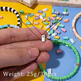 30pcs Colorful Inlaid Diamond Enamel Beads for Bracelets Making