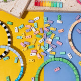 30pcs Colorful Inlaid Diamond Enamel Beads for Bracelets Making