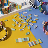 20PCS Colorful Rectangle Enamel Beads for Jewelry Making DIY Accessory