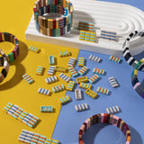 20PCS Colorful Rectangle Enamel Beads for Jewelry Making DIY Accessory