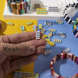 20PCS Colorful Rectangle Enamel Beads for Jewelry Making DIY Accessory