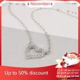 925 Silver Crystal Heart Necklace for Women