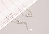 925 Silver Crystal Heart Necklace for Women