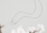 925 Silver Crystal Heart Necklace for Women