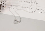 925 Silver Crystal Heart Necklace for Women