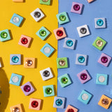 25pcs 8x8mm Diamond Inlaid Colorful Tila Beads for Jewelry Making DIY