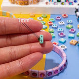 25pcs 8x8mm Diamond Inlaid Colorful Tila Beads for Jewelry Making DIY