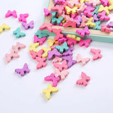50Pcs Butterfly Wood Spacer Beads DIY Loose Bead Baby Toy Accessories