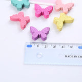 50Pcs Butterfly Wood Spacer Beads DIY Loose Bead Baby Toy Accessories