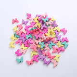 50Pcs Butterfly Wood Spacer Beads DIY Loose Bead Baby Toy Accessories