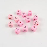 50Pcs Colorful Letter Square Beads Wooden Beads DIY Beaded Jewelry Baby Toy