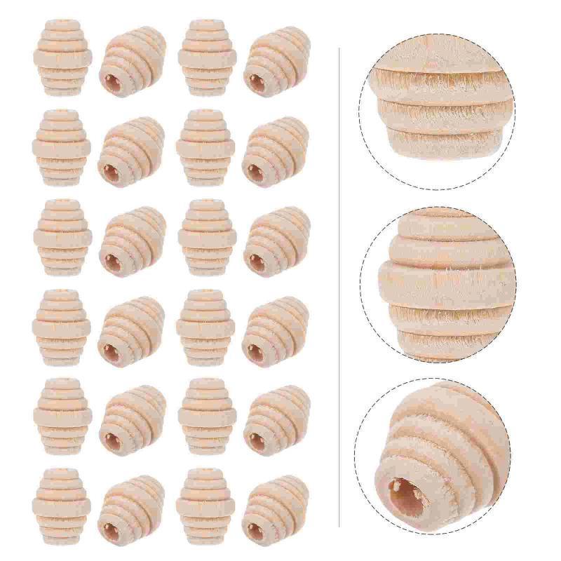 50pcs DIY Wood Beads for Bracelet Making, Wooden Bead Projects