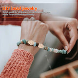50pcs DIY Wood Beads for Bracelet Making, Wooden Bead Projects