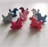 DIY 50Pcs Colorful Wooden Horse Beads Children's Crafts Baby Toys Accessories