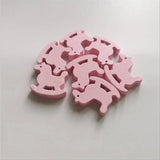 DIY 50Pcs Colorful Wooden Horse Beads Children's Crafts Baby Toys Accessories
