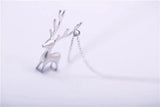 925 Silver Deer Necklace Pendant for Women Gift