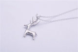 925 Silver Deer Necklace Pendant for Women Gift
