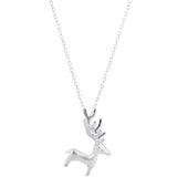 925 Silver Deer Necklace Pendant for Women Gift