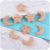 5pcs Baby Beech Star Moon Smiley Shape Tooth DIY Nipple Chain Tooth Bracelet