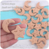 5pcs Baby Beech Star Moon Smiley Shape Tooth DIY Nipple Chain Tooth Bracelet