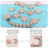 5pcs Baby Beech Star Moon Smiley Shape Tooth DIY Nipple Chain Tooth Bracelet
