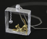 925 Silver Square Cat Necklace For Women