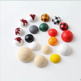 50Pcs Colorful Semicircle Beads DIY Natural Wood Beaded Jewelry Baby Toys