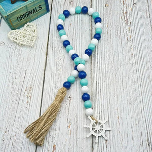 Ocean Series Beads Hemp Rope Tassel Pendant For DIY Jewelry Making
