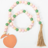 Wood Bead Garland With Peach Pendant Summer Themed Party Decorations
