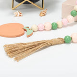 Wood Bead Garland With Peach Pendant Summer Themed Party Decorations