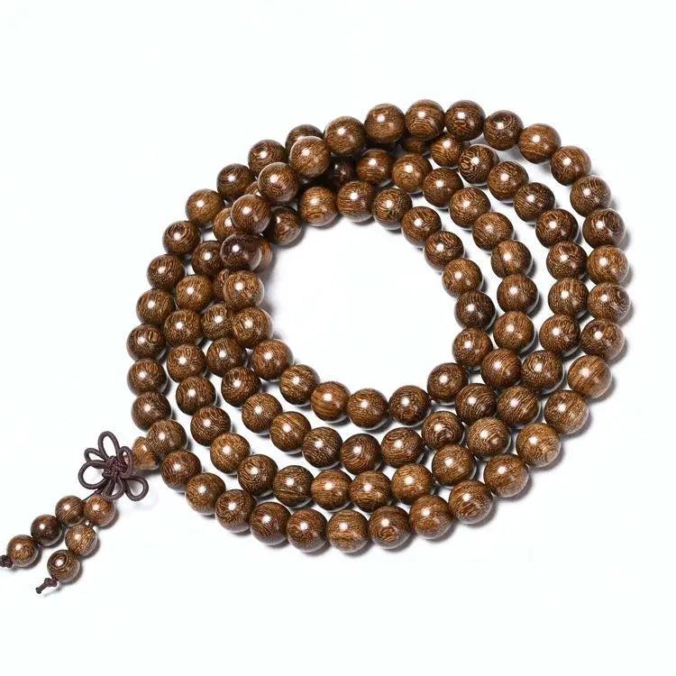 Natural Sandalwood Wooden Prayer Beads Bracelets Buddhist Buddha Meditation