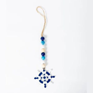 Ocean Series Wooden Bead String Anchor Rudder Tag Tassel Beaded DIY Kids Toys