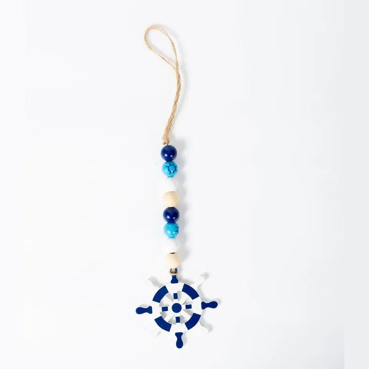 Ocean Series Wooden Bead String Anchor Rudder Tag Tassel Beaded DIY Kids Toys