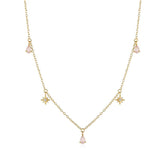 925 Silver Water Drop Star Necklace CZ Stacking Clavicle Chain Collar