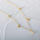 925 Silver Water Drop Star Necklace CZ Stacking Clavicle Chain Collar