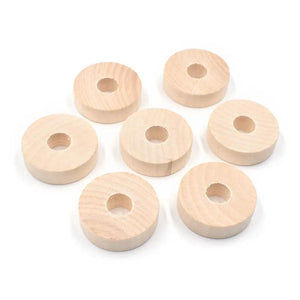 10Pcs Natural Big Hole Round Wood Chips Kids Wooden Toys DIY Handicraft