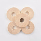 10Pcs Natural Big Hole Round Wood Chips Kids Wooden Toys DIY Handicraft