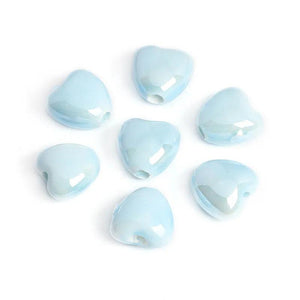 10pcs Heart Shape Ceramic Charms For Jewelry Making Beads Boho Porcelain Beads