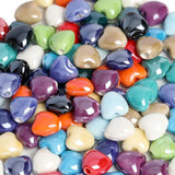 10pcs Heart Shape Ceramic Charms For Jewelry Making Beads Boho Porcelain Beads