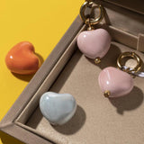 10pcs Heart Shape Ceramic Charms For Jewelry Making Beads Boho Porcelain Beads