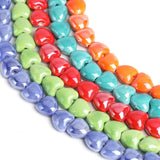 10pcs Heart Shape Ceramic Charms For Jewelry Making Beads Boho Porcelain Beads